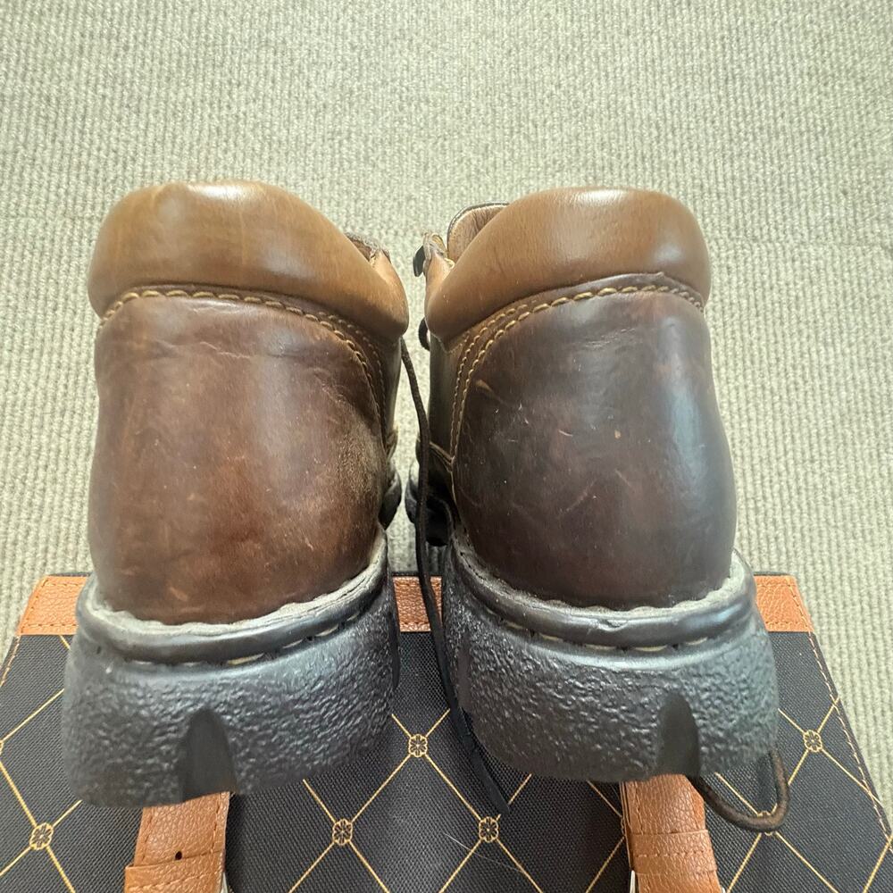 Vintage 90’s Y2K Born Chunky Leather Brown Boots Size 8 Womens - Picture 3 of 7